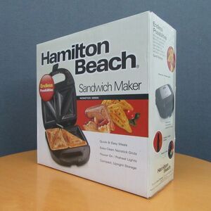 Hamilton Beach Electric Dual Sealed Sandwich Maker Nonstick Grill Plates 25430